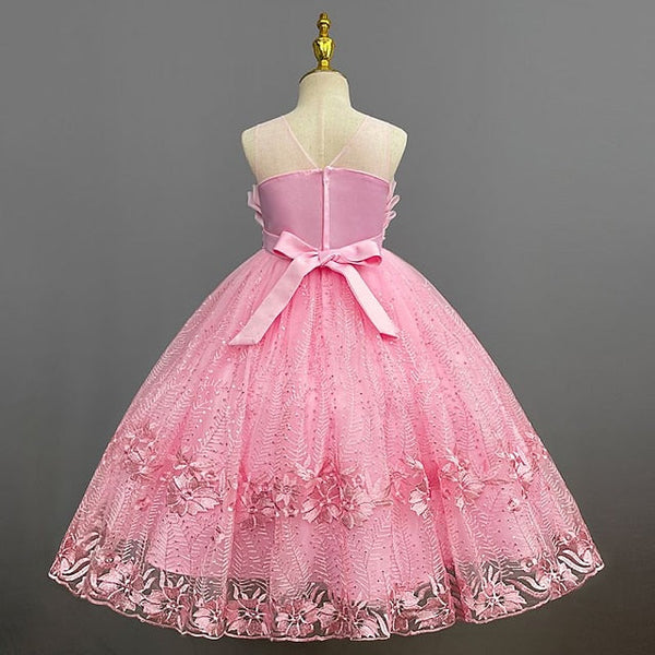 Colored Flower Solid Kids Dress Girl Girls' FashionChic