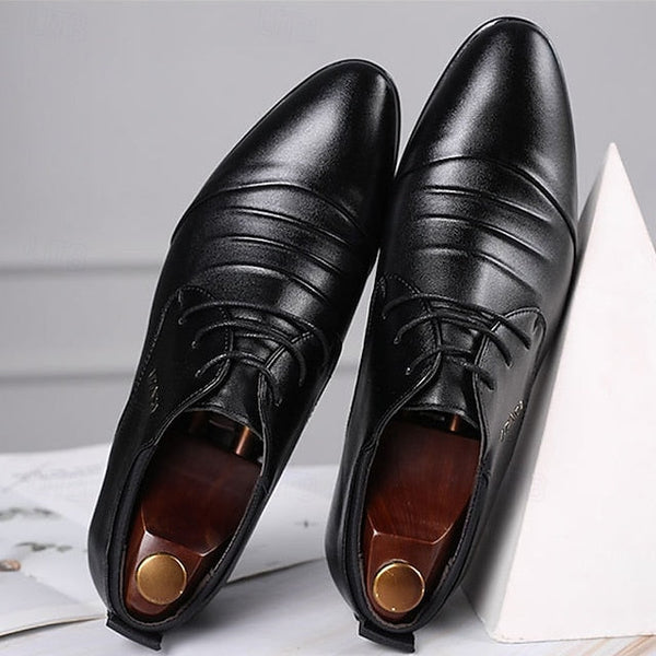 Men's - for Formal White Shoes Dress Lace-Up Elegant FashionChic