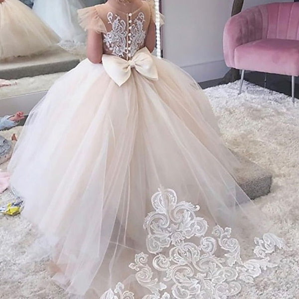 Dress Party Girl Flower First Communion Girls' FashionChic