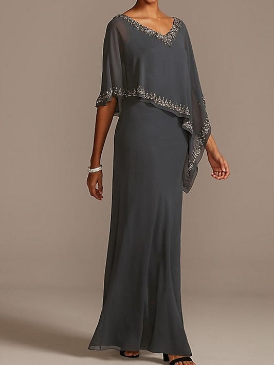 of V Dress Guest Sheath Elegant Mother the Neck Bride Wedding FashionChic