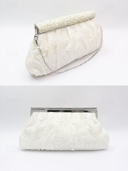 Beaded Black Women's with Bag Lace Clutch Elegant Evening FashionChic