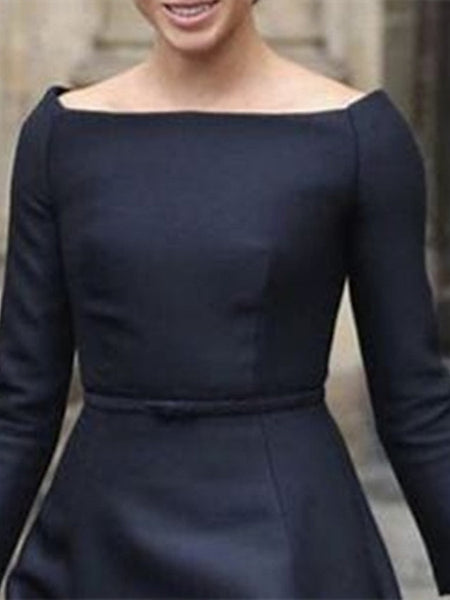 Jewel Mother Elegant Tea A-Line Dress Simple Neck the of Bride FashionChic