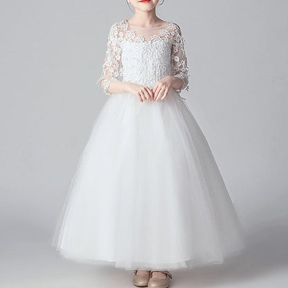 Party Kids Dress Girls' Color Girl Solid Flower FashionChic