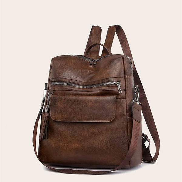 and Vintage Backpack Leather Tassel Purse with Women's Faux FashionChic
