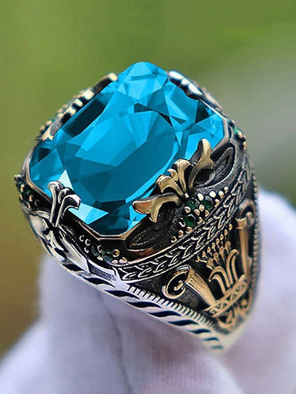 Men's Ring Alloy Gemstone FashionChic