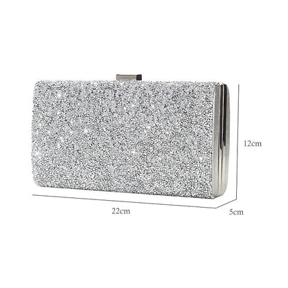 Silver Women's Glitter Clutch FashionChic