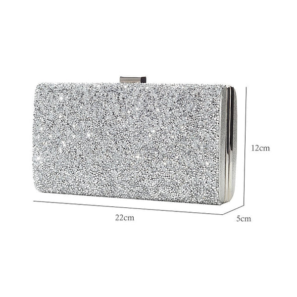 Silver Women's Glitter Clutch FashionChic