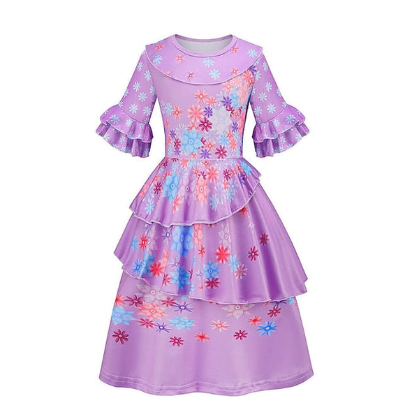 Isabela Girl Madrigal Encanto Flower Dress Fairytale Princess FashionChic