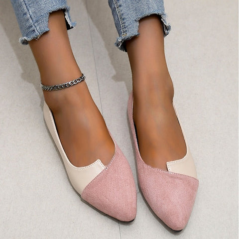 – Elegant Two-Tone Toe Flats Slip-On Women's Pointed FashionChic