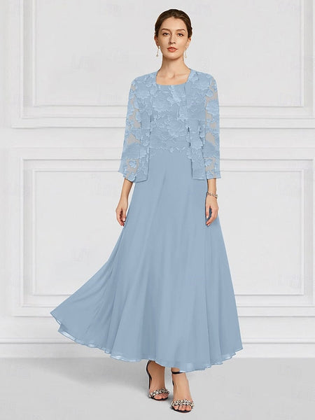 A-Line of Out SkyBurnt Two Piece the Lace Mother Bride Floral FashionChic