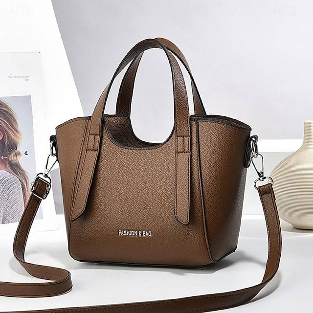 Casual PU Handbag Durable Earth Daily Leather Women's FashionChic