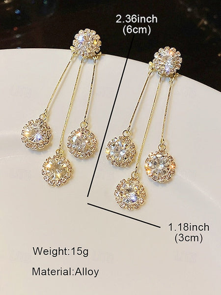 Women – Elegant Crystal Dangle for Sparkling Earrings FashionChic