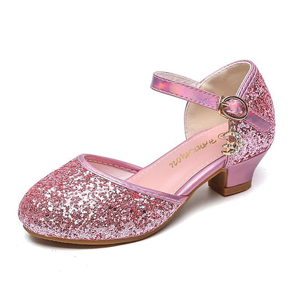 Little Princess Girls' Heels Glitters Party Rubber PU Shoes FashionChic