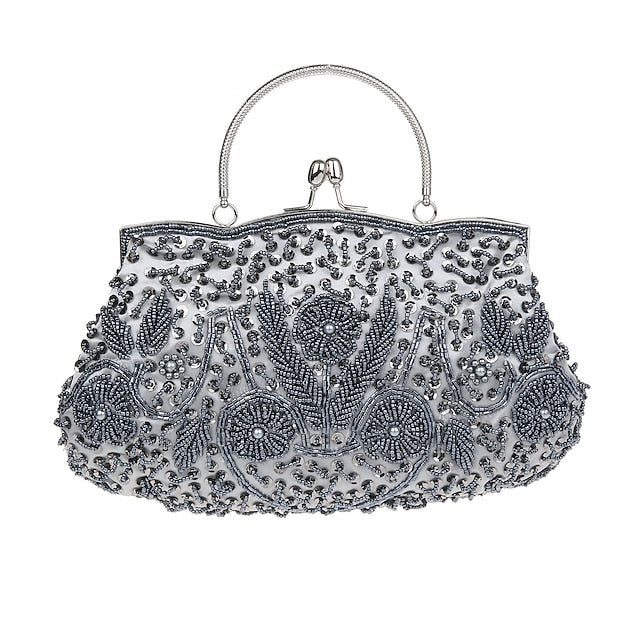 Vintage Evening Clutch Beaded Purse White Women's – FashionChic