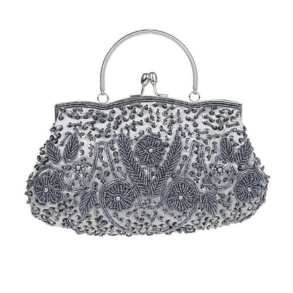 Vintage Evening Clutch Beaded Purse White Women's – FashionChic