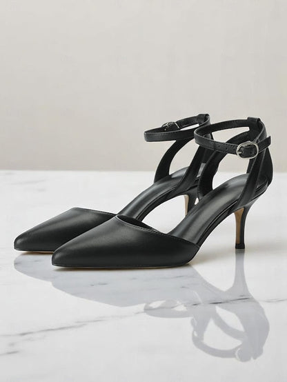 Gold Glitter Ankle Heels Strap Women's FashionChic