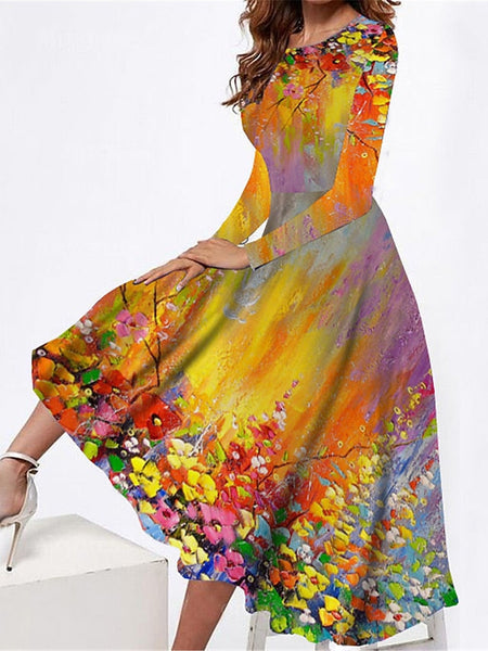 Women's Midi Dress Casual Dress Winter Dress Swing Dress FashionChic