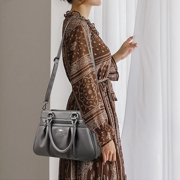 PU Women's Leather Daily Handbag Holiday Boston Bag Zipper FashionChic