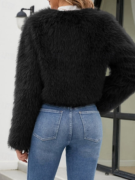 Women's Comfortable Coat Faux Winter Fur Furs Warm FashionChic