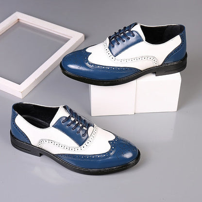 and White Shoes Men's Burgundy Wingtip Oxford Brogue FashionChic