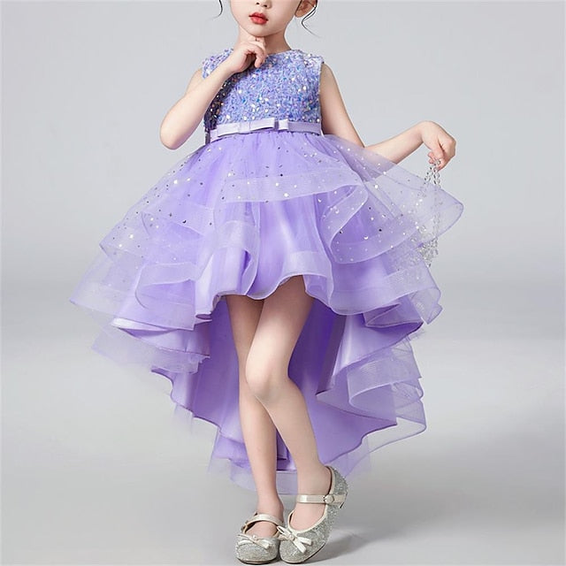 Solid Girls' Color Party Kids Sleeveless Dress FashionChic