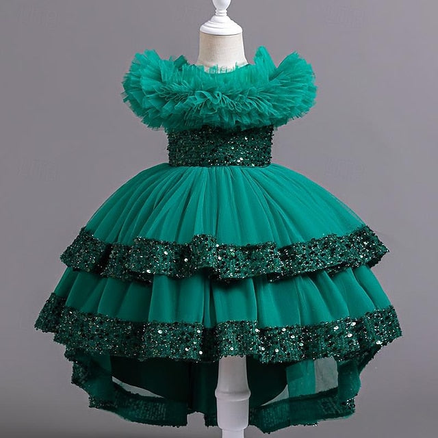 Kids Sleeveless Dress Flower Party Girl Girls' Sequin FashionChic