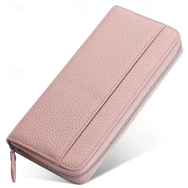 Cowhide Wallet Card Credit Leather Women's Holder FashionChic
