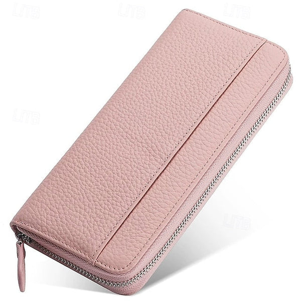 Cowhide Wallet Card Credit Leather Women's Holder FashionChic