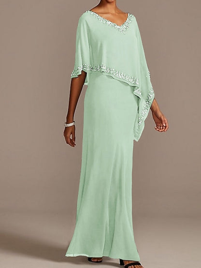 of V Dress Guest Sheath Elegant Mother the Neck Bride Wedding FashionChic
