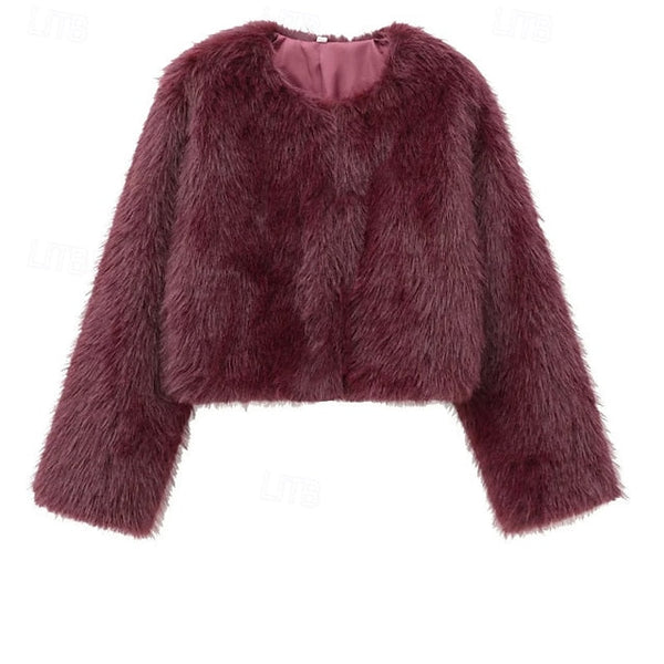 Coat Comfortable Faux Warm Furs Women's Leathers Fur FashionChic