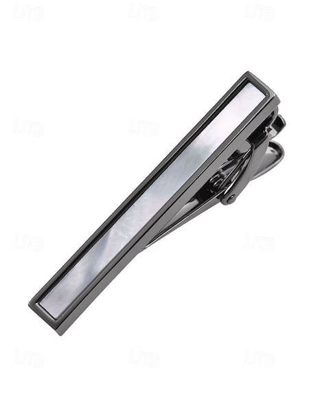 tie with and pearl brass inlaid mother clip of Men's FashionChic