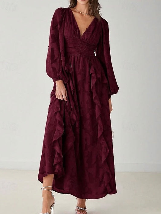 of Elegant A-Line Bride Mother the V Simple Dress Minimalist FashionChic