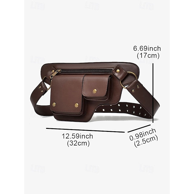 Utility Bag with Vintage Belt Women's Leather Faux FashionChic