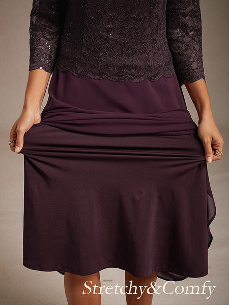 Women's Midi Dress Chiffon Dress Elegant Wedding Guest FashionChic