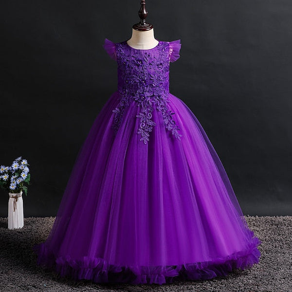 Dress Kids Girl Jacquard Girls' Sleeveless Flower FashionChic