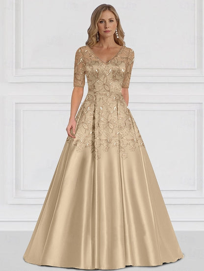 Simple the A-Line of V Bride Elegant Mother Dress Guest Wedding FashionChic
