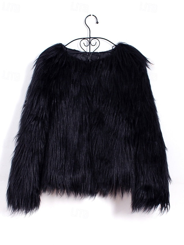 Comfortable Furs Faux Fur Warm Leathers Coat Women's FashionChic