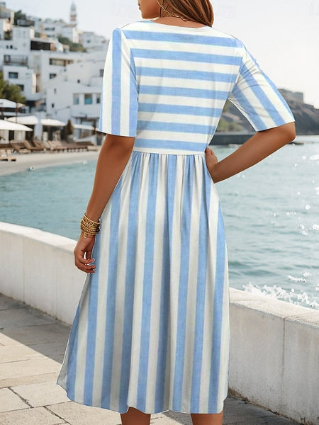 Women's Midi Dress Summer Dress Pleated Dress Vacation FashionChic