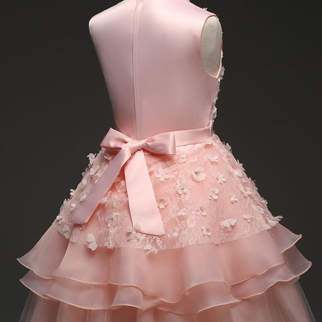Girls' Flower Girl Solid Dress Colored Kids FashionChic