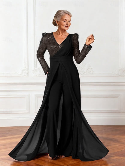 Bride the Dress of Elegant Shine Jumpsuits Sparkle Mother FashionChic