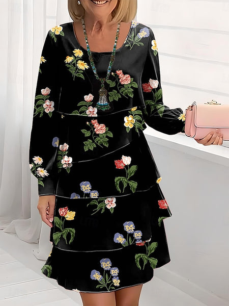 Women's Knee Length Dress Casual Dress Chiffon Dress Shift