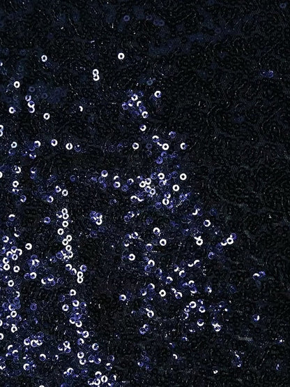 Evening Gown Sequined Black Carnival Elegant A-Line Blue Dress FashionChic