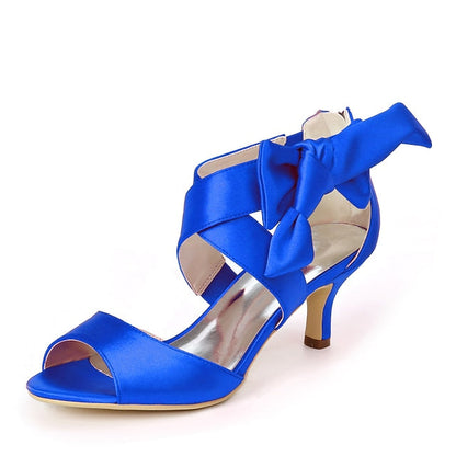 Heel Women's Bowknot Shoes Open Wedding Bridal Kitten FashionChic