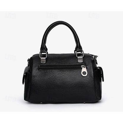 Stylish Large – Women's Blue Leather Handbag Faux FashionChic