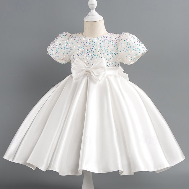 Party Sequin Dress Wedding Short Girls' Toddler Sleeve FashionChic