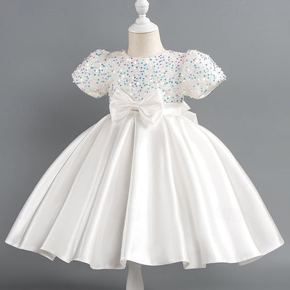 Party Sequin Dress Wedding Short Girls' Toddler Sleeve FashionChic
