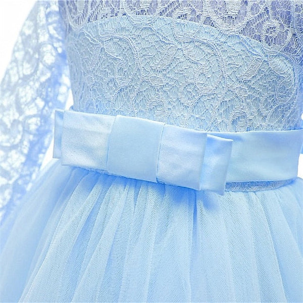 Girls' Flower Sleeve Kids Half Dress Girl Wedding FashionChic