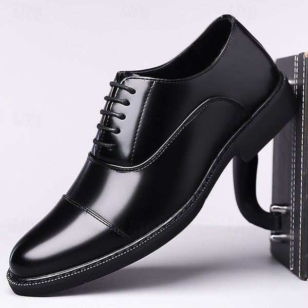 Shoes Dress Brown Oxford Design Cap-Toe Classic Men's – FashionChic