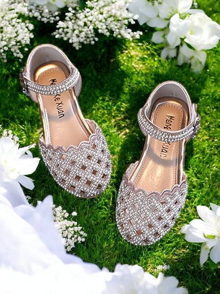 Sparkly Scalloped Jane �?Shoes Mary Girls' Rhinestone FashionChic