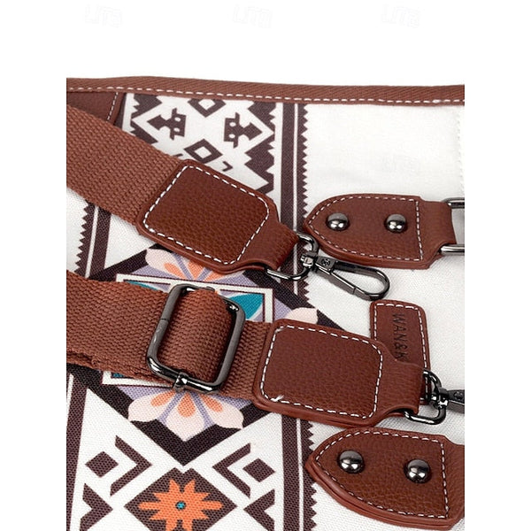 and Set Women's Ethnic Leather Faux Handbag Canvas with FashionChic